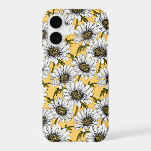 White daisies, wild flowers on yellow iPhone 17 case
