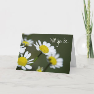 White Daisies Will You Be My Bridesmaid Invitation