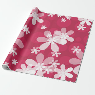 White daisies wrapping paper