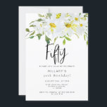 White Daisy | 50th Birthday Summer floral Invitation<br><div class="desc">This summer garden white daisy baby shower invitation card is perfect for a summer/spring garden birthday celebration. The design features elegant yet rustic typography with one of your photos on the back. For more invitation wording options, please see the complete white daisy watercolor collection: https://www.zazzle.com/collections/watercolor_white_daisy-119716506860127689?rf=238296117664346256 This design measures 5 x...</div>