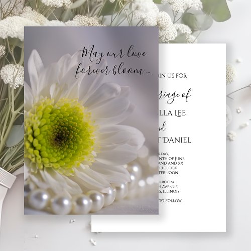 Daisy and Pearls Wedding Invitation