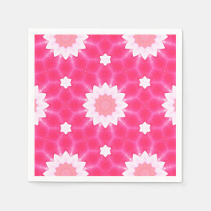 White daisy and stars over pink background pattern napkins