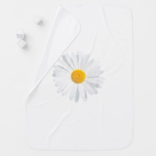 white daisy baby blanket