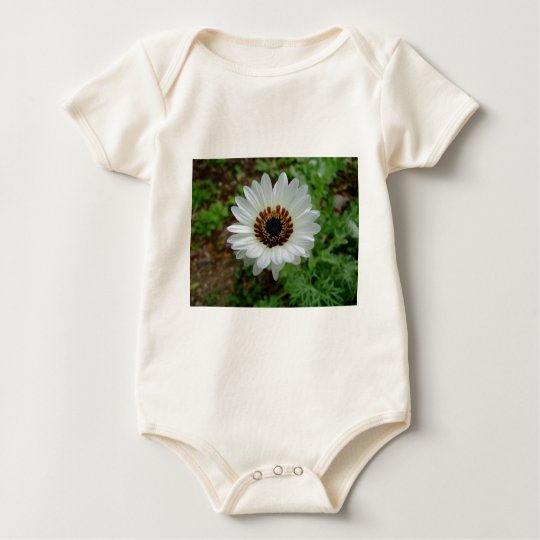 White daisy baby bodysuit
