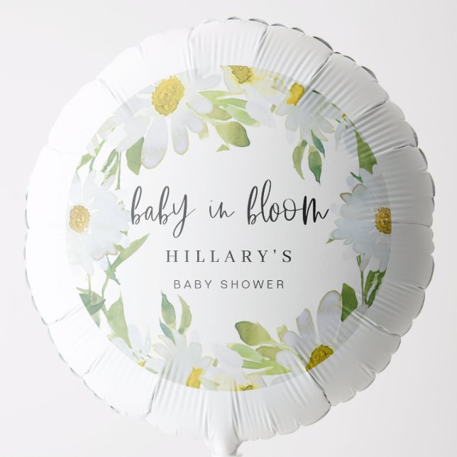 White Daisy | Baby Shower Summer floral bloom Balloon (Front)