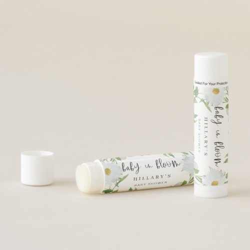 White Daisy  Baby Shower Summer floral favor Lip Balm