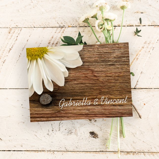 White Daisy Barn Wood Country Wedding Flat Note (Creator Uploaded)