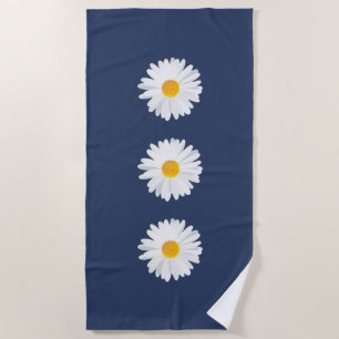 white daisy beach towel
