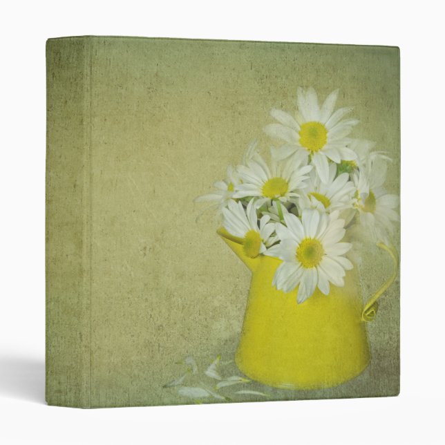 White Daisy Bouquet in Pitcher Binder (Front/Spine)