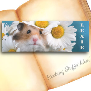 White Daisy Bouquet with Hamster Bookmarks