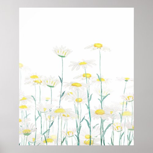 white daisy branch vertical 2020 poster