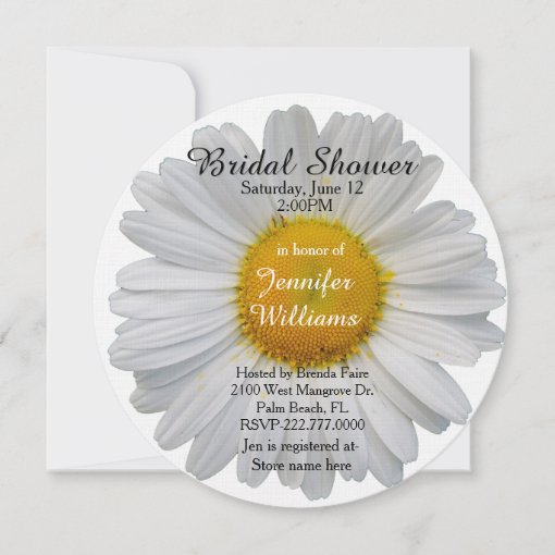 White Daisy Bridal Shower Invitation Zazzle