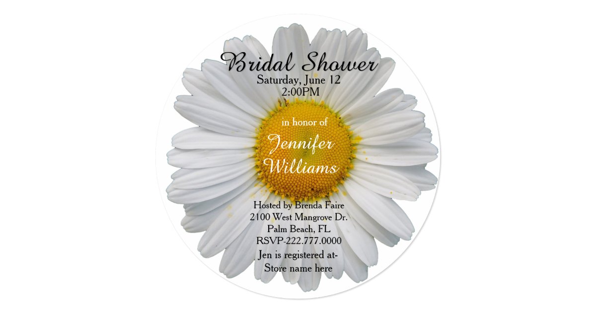 White Daisy Bridal Shower Invitation