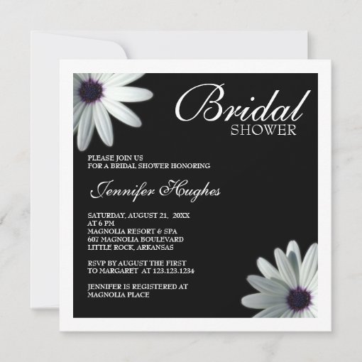White Daisy Bridal Shower Invitation Zazzle