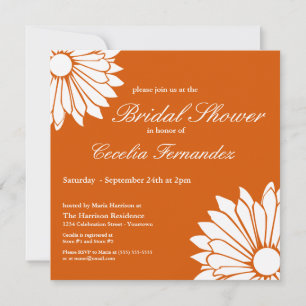 White Daisy Bridal Shower Invitations