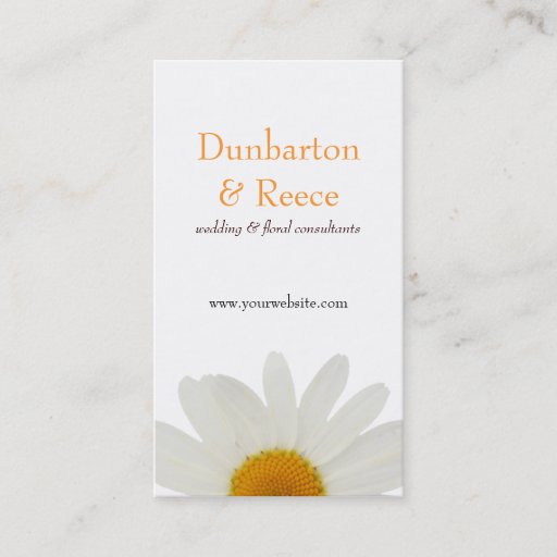 Customizable White Daisy Business Card