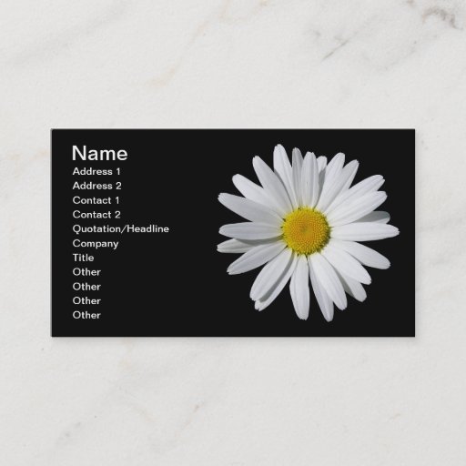 Customizable White Daisy Business Card
