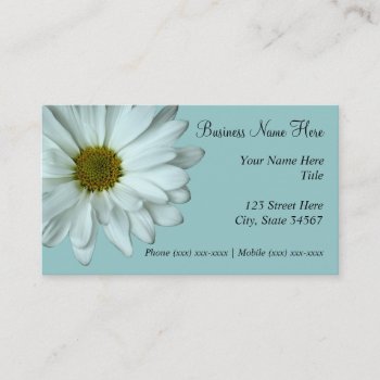 White Daisy Business Cards by lsarmentoart at Zazzle