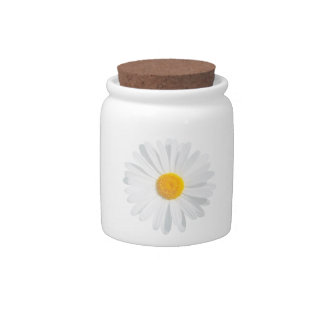 white daisy candy jar