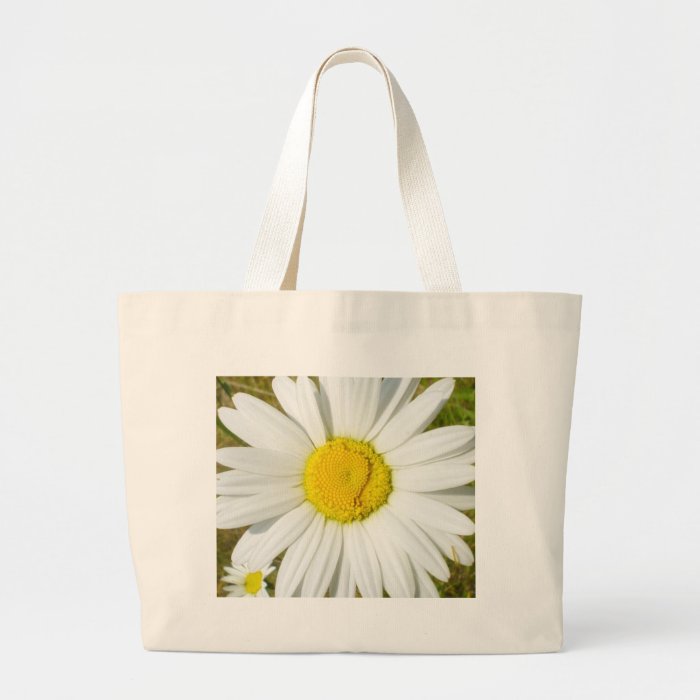 White Daisy Canvas Bags