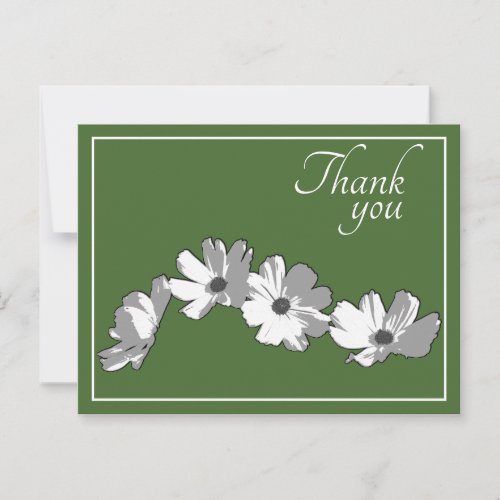 White Daisy Chain Green Background Thank You Postcard