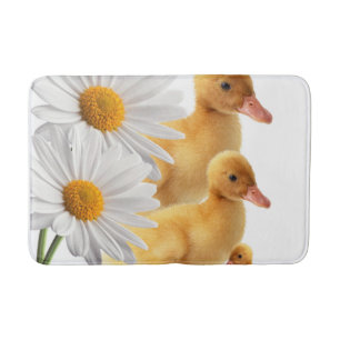 White Daisy Chicks Bathroom Bath Mat