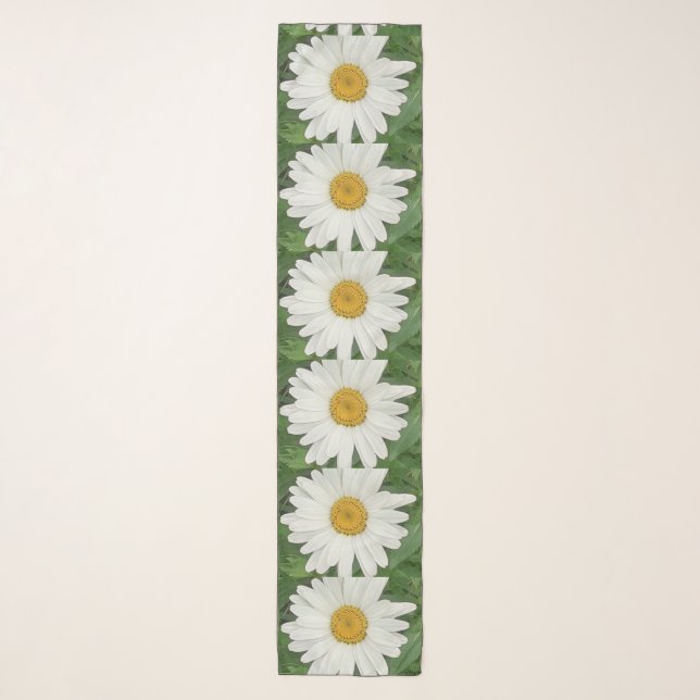 White Daisy Chiffon Scarf (Front)