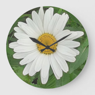 White Daisy Clock