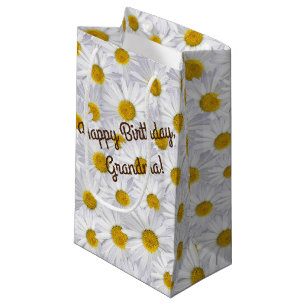 white daisy collection for birthday small gift bag