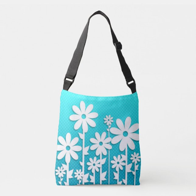 White Daisy Crossbody Bag (Front)
