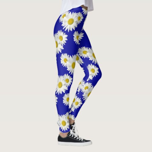 White Daisy Crush Leggings