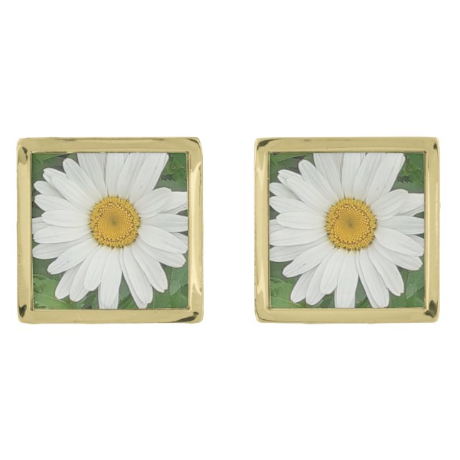 White Daisy Cufflinks (Front)
