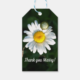 White Daisy Custom  Gift Tag