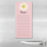 White Daisy Custom Grocery Shopping To-DO List Magnetic Notepad<br><div class="desc">Make your shopping lists in style with this customizable grocery shopping or to-do list notepad. Change the text to suit your needs. Keep or delete the lines too. Check my shop for more!</div>