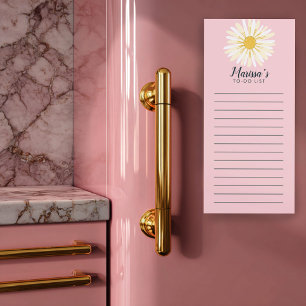 White Daisy Custom Grocery Shopping To-DO List Magnetic Notepad