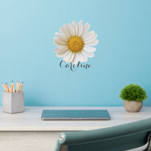 White Daisy Custom Name Wall Decal