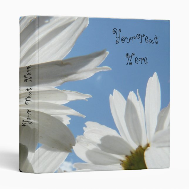 White Daisy Customizable Binder (Front/Spine)
