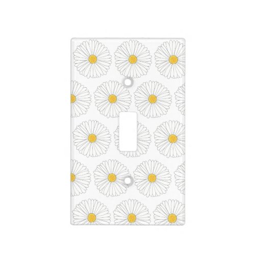 White Daisy Daisies Flower Floral Garden Print Light Switch Cover