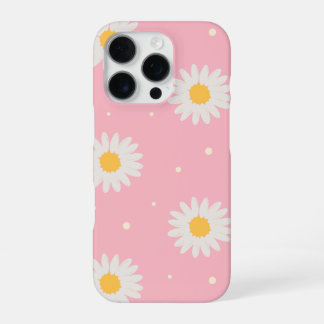 White Daisy Dot Pink iPhone 16 Pro Case