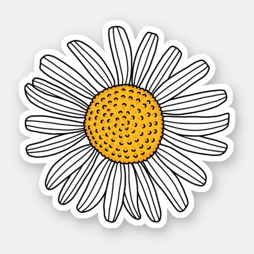 White daisy drawing sticker