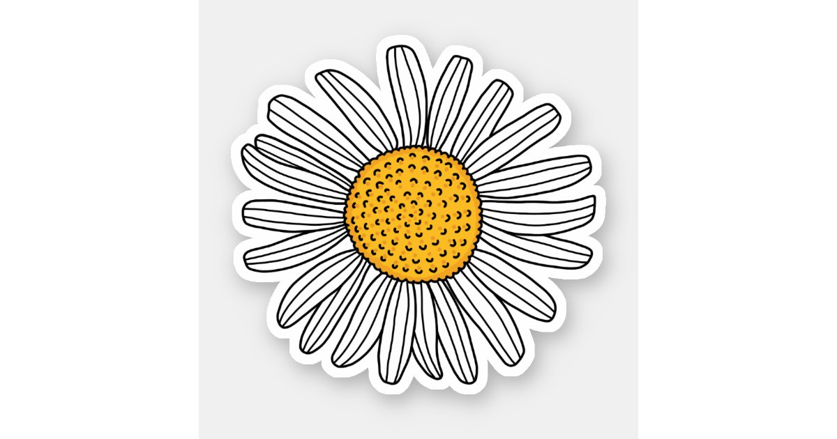 10 Daisy Flowers Sticker Set, Flower Stickers, Meadow , Daisy