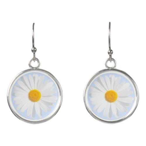 white daisy earrings