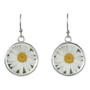 White Daisy Earrings