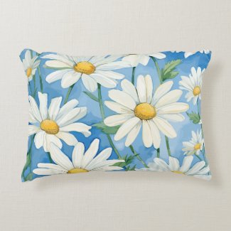 White Daisy: Elegance For Your Home Accent Pillow
