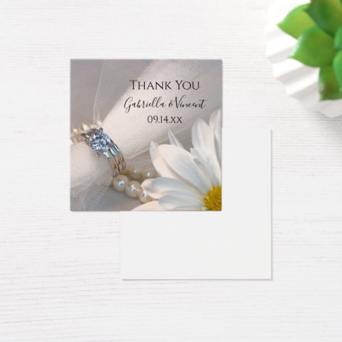 White Daisy Elegance Wedding Favor Tags