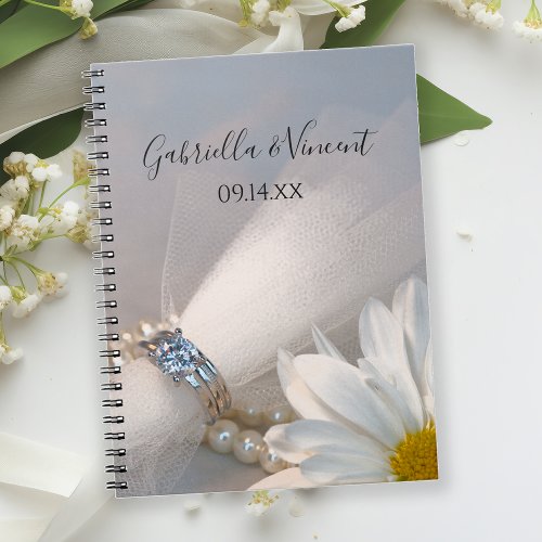 White Daisy Elegance Wedding Notebook