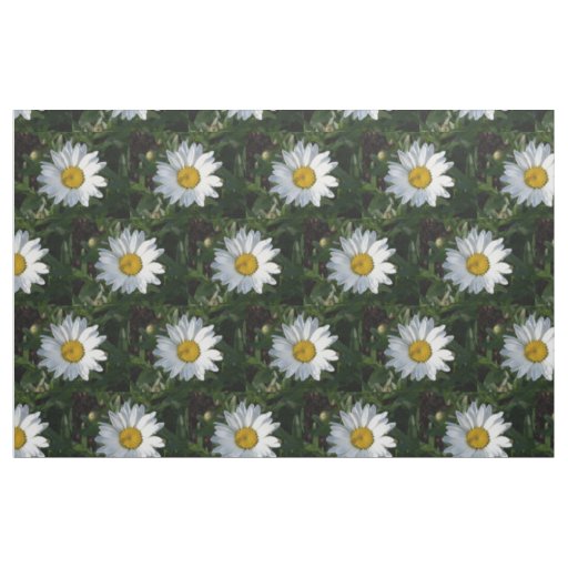White Daisy Fabric