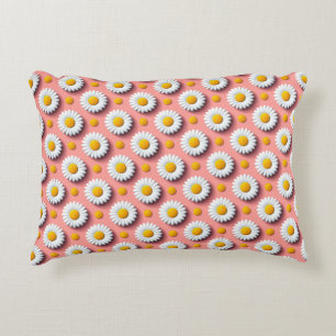 White Daisy Floral Pattern For Cozy Room Decor Accent Pillow