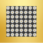 White Daisy Floral Pattern on Black Scarf<br><div class="desc">Accent your wardrobe with this square,  sheer chiffon scarf that features the photo image of a pretty,  white Daisy flower on a black background and printed in a repeating pattern. A lovely,  floral design! Select your scarf size.</div>