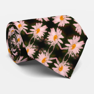 White Daisy Flower Abstract Pattern       Neck Tie